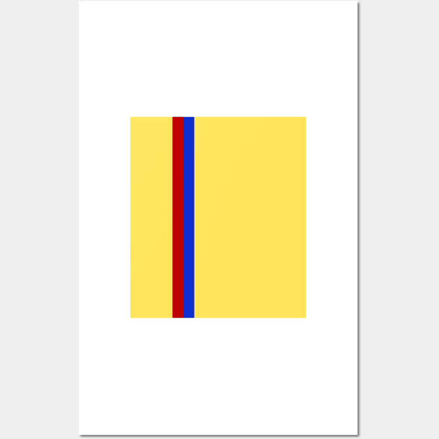 Barcelona Yellow, Red and Blue Bar Stripe Away 1984 - 89 Wall Art by Culture-Factory